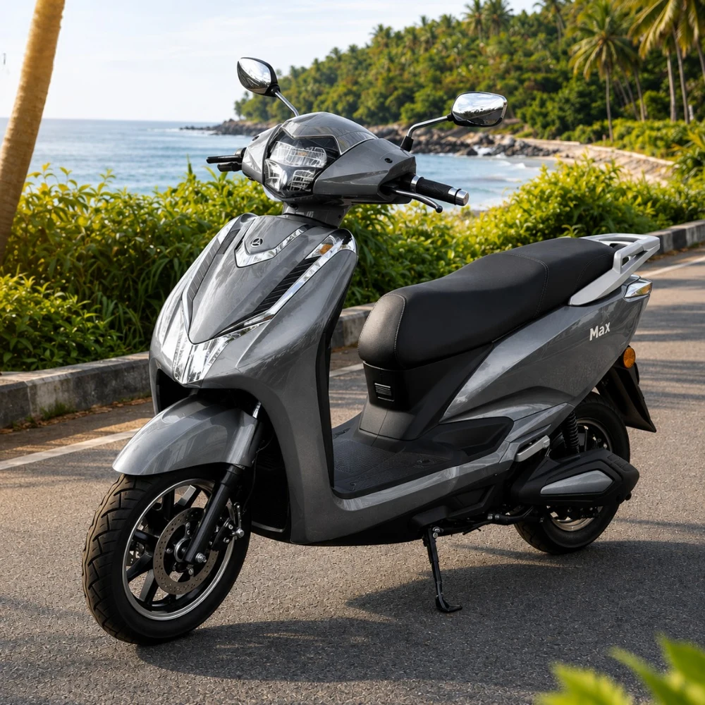 Ozotec FLIO Max electric scooter in metallic grey